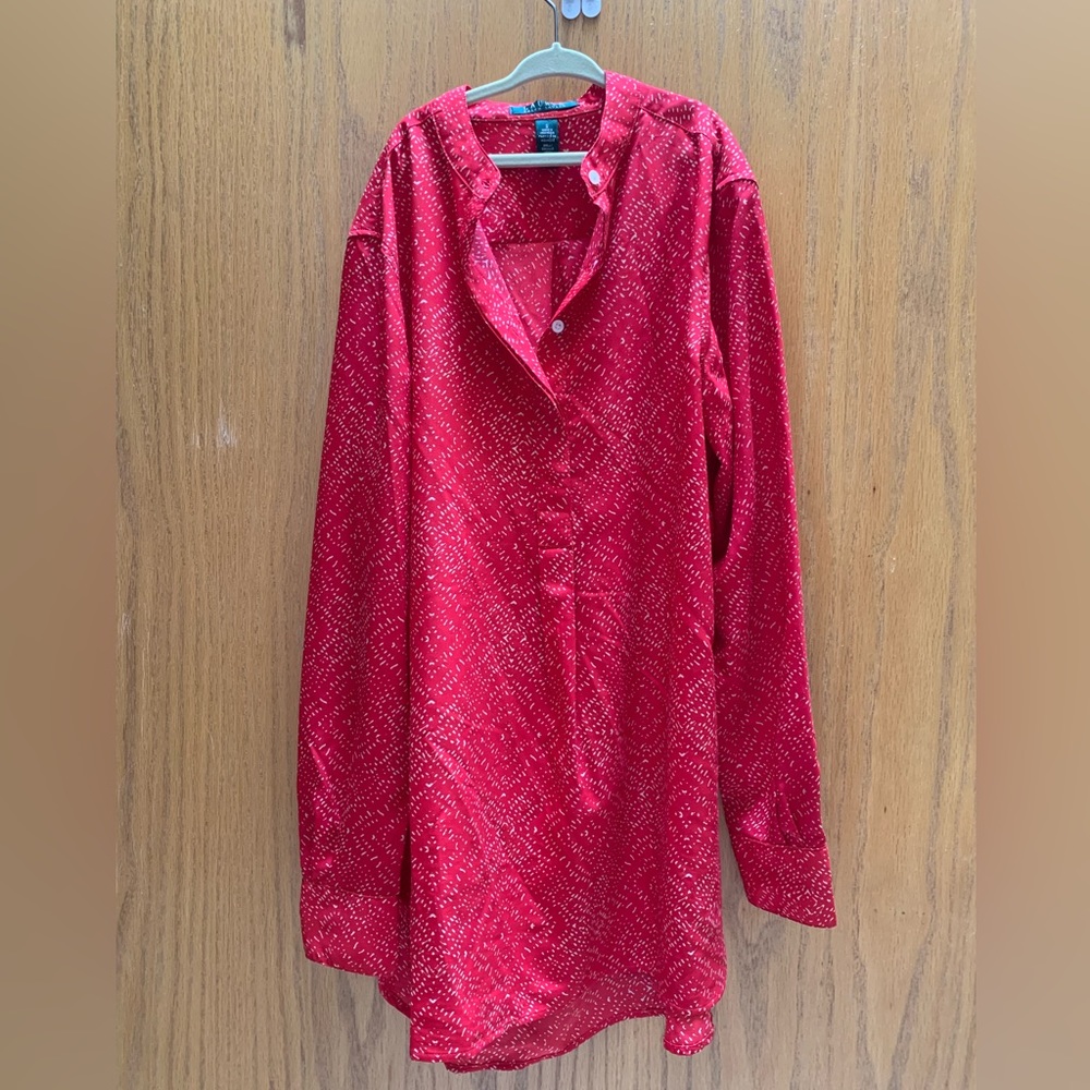 NWOT Ralph Lauren Small Red Polyester Blouse
